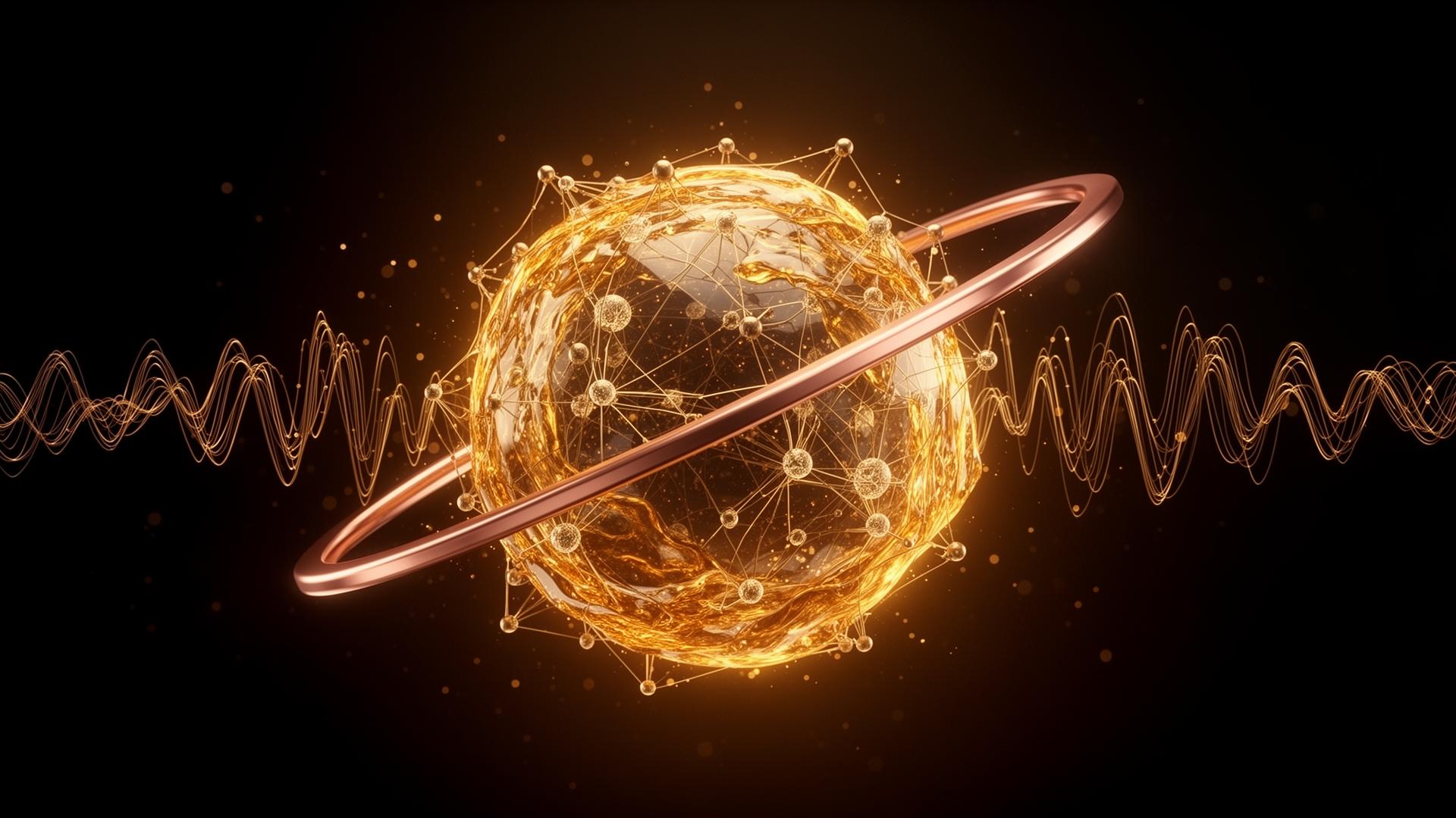 Gold AI orbital network sphere